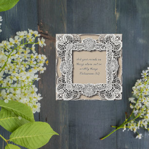 Tarjeta Festiva Personalizable descargable elegancia de encaje bíb