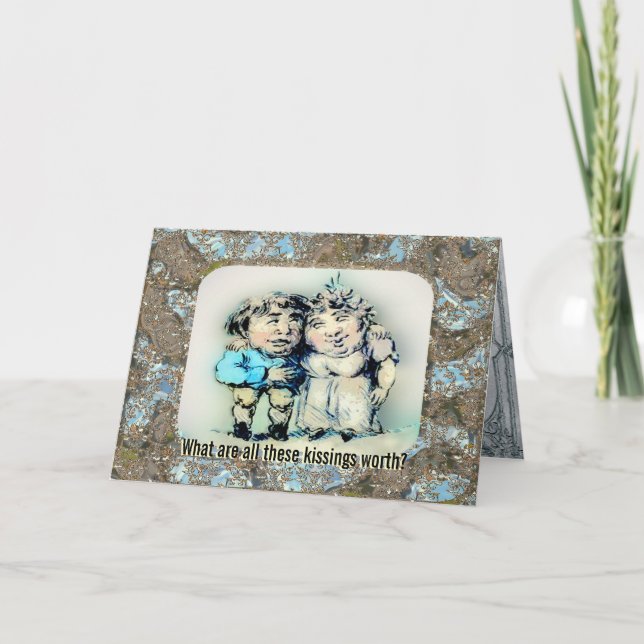 Tarjeta Festiva Personalizable digno de un beso (Anverso)
