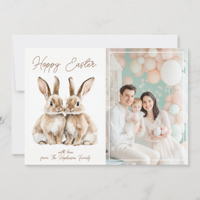 Tarjeta Festiva Personalizable 🐇 Egg-stra Especial Easter Wish (Anverso)
