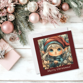 Tarjeta Festiva Personalizable Elf de Navidades festivos