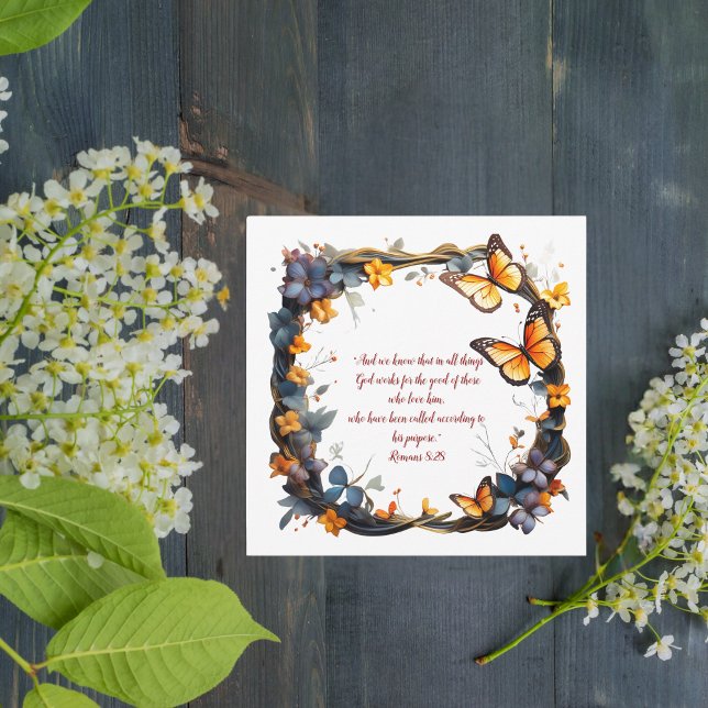 Tarjeta Festiva Personalizable floral Bibe Verse (Subido por el creador)