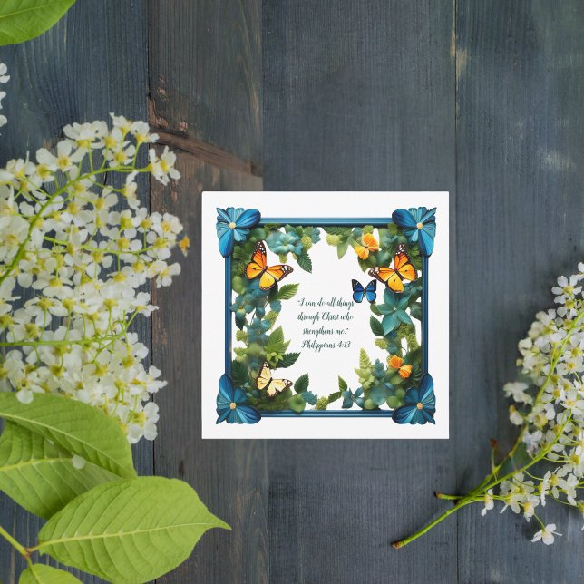 Tarjeta Festiva Personalizable floral Bibe Verse Personalizado-Cor (Subido por el creador)