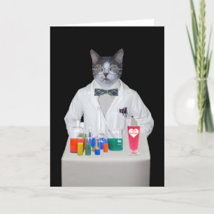Tarjeta Festiva Personalizable Funny Cat/Kitty DR. AMOR