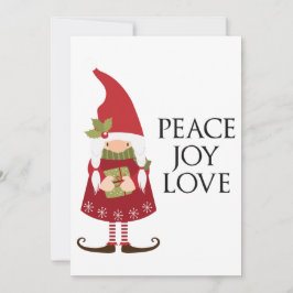 Tarjeta Festiva Personalizable Gnome, Chica de amor por la paz