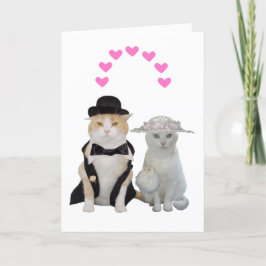 Tarjeta Festiva Personalizable Gracioso, Bonitos Gats Valentine