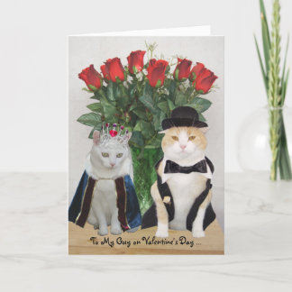 Tarjeta Festiva Personalizable Gracioso Gats Valentine