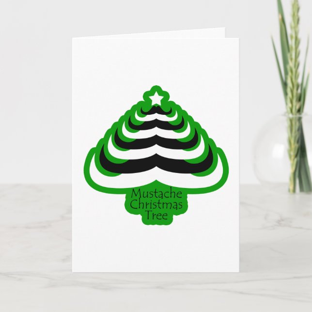 Tarjeta Festiva Personalizable Guay y divertido Mustache Árbol de  (Anverso)