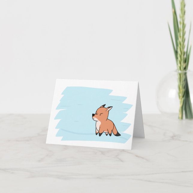 Tarjeta Festiva Personalizable It Fookin Wimdy Fox (Anverso)
