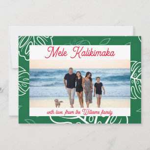 Tarjeta Festiva Personalizable Mele Kalikimaka, Navidades de Hawái