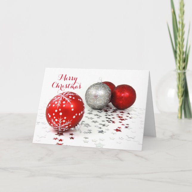 Tarjeta Festiva Personalizable MERRY CHRISTMAS GREETINGS SEASON (Anverso)