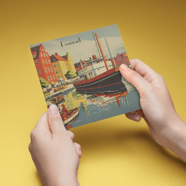 Tarjeta Festiva Personalizable Poster de Viajes de Dinamarca