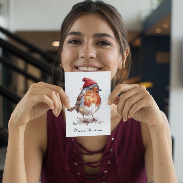 Tarjeta Festiva personalizable Red Robin de navidades (Subido por el creador)
