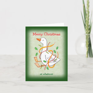 Tarjeta Festiva Personalizable Silly Geese Angry Grumpy Duck Graci