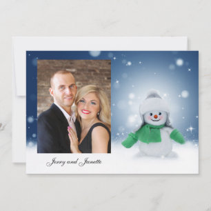 Tarjeta Festiva Personalización de Snowman colorido con tu foto