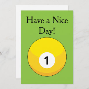 Tarjeta Festiva Personalización del número uno de la bola de billa