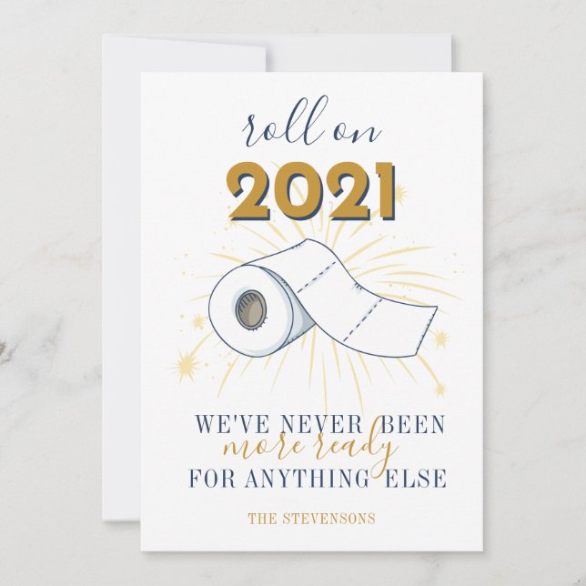 Tarjeta Festiva Personalización del papel higiénico de Año Nuevo 2 (Anverso)