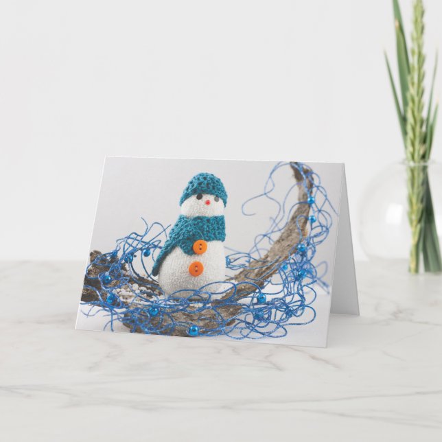 Tarjeta Festiva Personalización, Snowman, decoración de Navidades (Anverso)