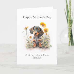 Tarjeta Festiva Personalizada la mejor madre de perro Mascota Dach