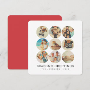Tarjeta Festiva Personalizado 9 Fotos Recuerdos modernos de famili
