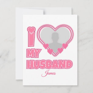 Tarjeta Festiva Personalizado Amo a Mi Marido - Añadir foto y nomb