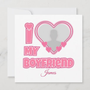 Tarjeta Festiva Personalizado Amo a mi Novio – Agregar Foto y Nomb
