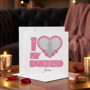 Tarjeta Festiva Personalizado Amo a mi Novio – Agregar Foto y Nomb