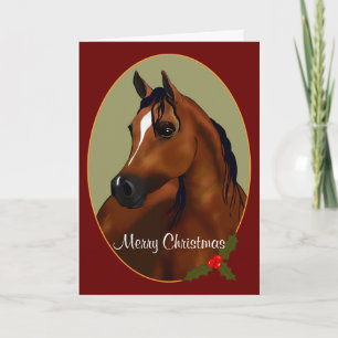 Tarjeta Festiva Personalizado Arabian Horse Navidades Cameo Card