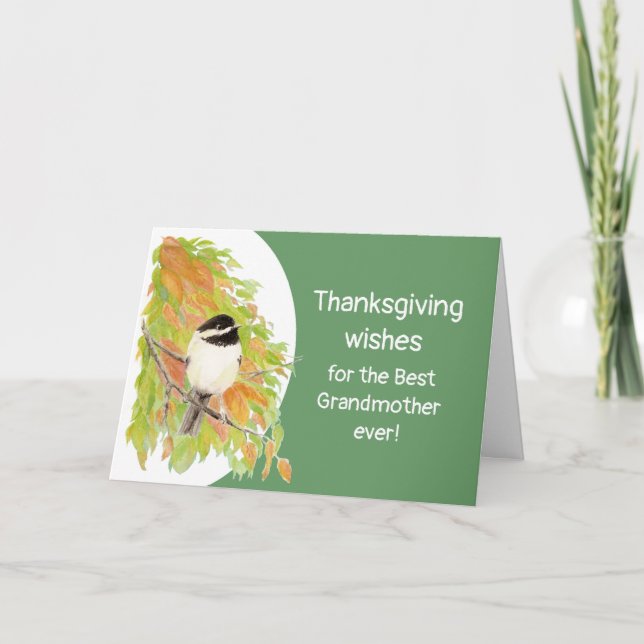 Tarjeta Festiva Personalizado Ave de Acción de Gracias Abuela de o (Anverso)