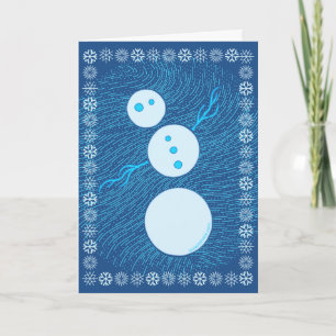 Tarjeta Festiva Personalizado azul dulce Snowman Navidades de invi
