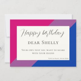Tarjeta Festiva Personalizado bisexual bandera felicitaciones por 