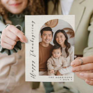 Tarjeta Festiva Personalizado blanco de lienzo Foto Feliz Día de A