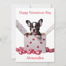 Personalizado Boston Terrier Box Corazones rosados