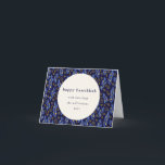 Tarjeta Festiva Personalizado botánico moderno Boho Blue Hanukkah<br><div class="desc">Esta tarjeta de vacaciones plegada en blanco de hanukkah presenta un diseño botánico boho moderno en azul marino y amarillo y tiene un saludo personalizado editable.</div>