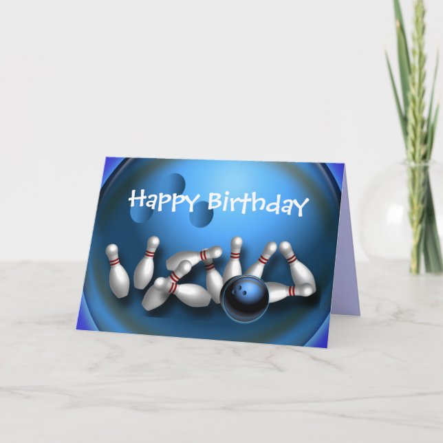 Tarjeta Festiva Personalizado Bowling Greeting (Anverso)