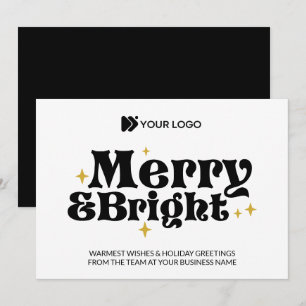 Tarjeta Festiva Personalizado Business Logo Merry & Bright Company