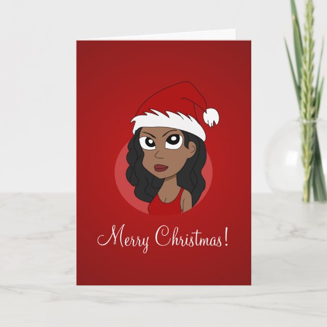 Tarjeta Festiva personalizado chica navidades (Anverso)