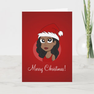 Tarjeta Festiva personalizado chica navidades