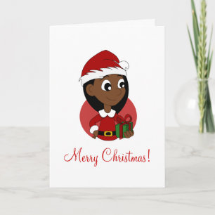Tarjeta Festiva personalizado chica navidades