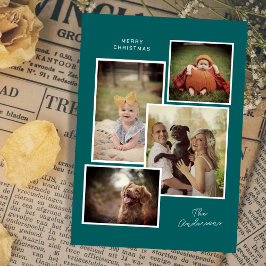 Tarjeta Festiva Personalizado Collage de fotos familiar Navidades