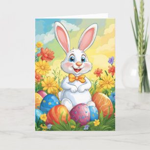 Tarjeta Festiva Personalizado Colorful Easter Bunny
