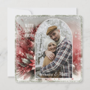Tarjeta Festiva Personalizado Copos de nieve y guirnaldas botánica