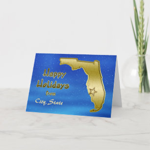 Tarjeta Festiva Personalizado cósmico del mapa de la Florida del