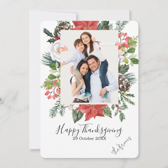 Tarjeta Festiva Personalizado de Acción de Gracias (Anverso)