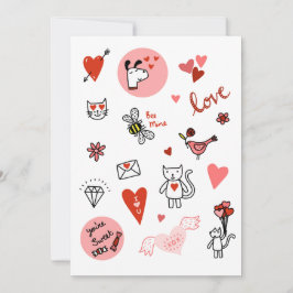 Tarjeta Festiva Personalizado de amor El día de San Valentín Cute