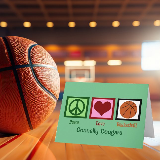 Tarjeta Festiva Personalizado de baloncesto Peace Love Navidades v (Subido por el creador)
