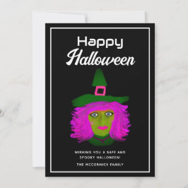 Tarjeta Festiva Personalizado de Brujas Malvadas de Halloween para