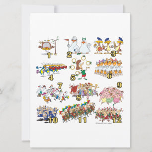 Tarjeta Festiva personalizado de canciones de navidades de doce dí