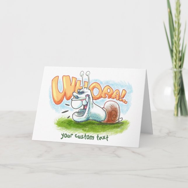 Tarjeta Festiva personalizado de caracol gracioso (Anverso)