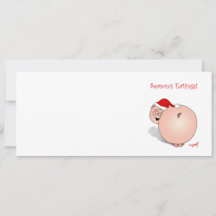 Tarjeta Festiva Personalizado de Cerdo de Season's Greetings (Eati