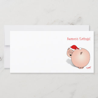 Tarjeta Festiva Personalizado de Cerdo de Season's Greetings (Eati